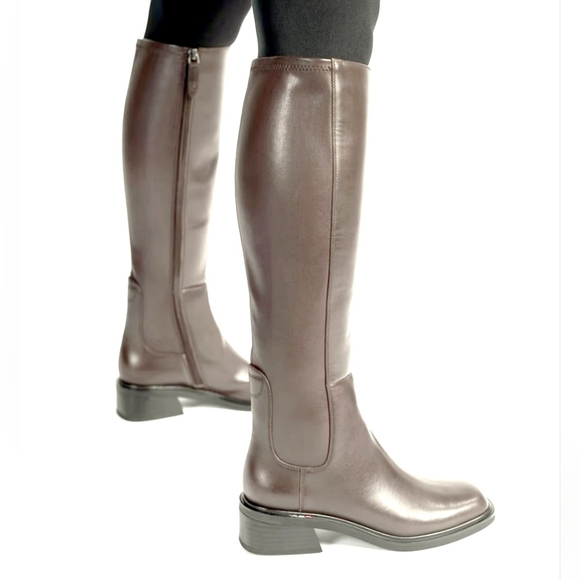 Classic Chic Franco Sarto x Anthro Grey Leather/Synthetic Boots - Picture 8 of 9